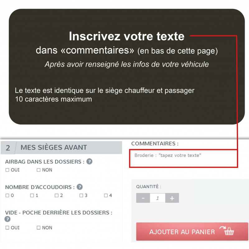 Personnalisation housses auto sur-mesure
