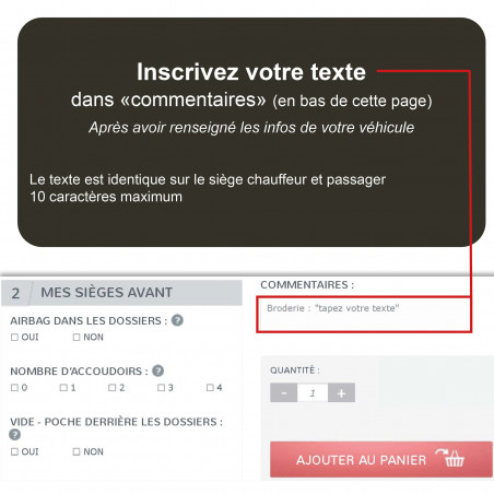 Personnalisation housses auto sur-mesure