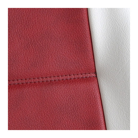 Gros plan Housse auto sur mesure GOLD (simili cuir rouge et blanc)