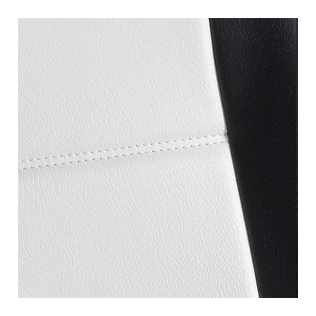 Gros plan Housse auto sur mesure GOLD (simili cuir blanc et noir)