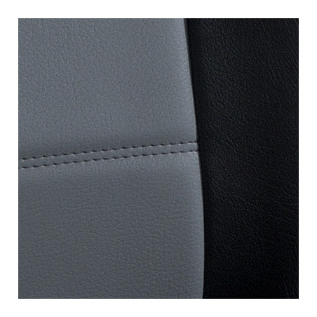 Gros plan Housse auto sur mesure GOLD (simili cuir gris et noir)