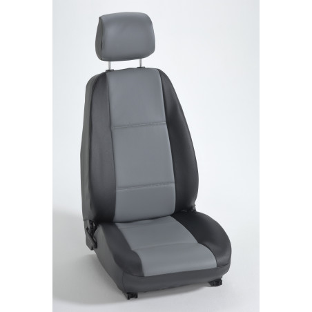Housse auto sur mesure GOLD (simili cuir gris et noir)