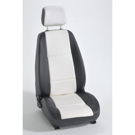 Housse auto sur mesure GOLD (simili cuir blanc et noir)