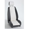 Housse auto sur mesure GOLD (simili cuir blanc et noir)