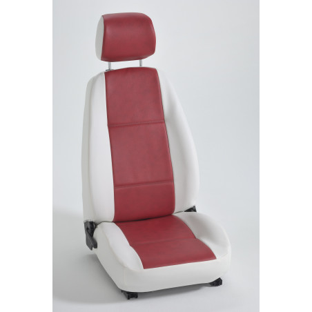 Housse auto sur mesure GOLD (simili cuir rouge et blanc)
