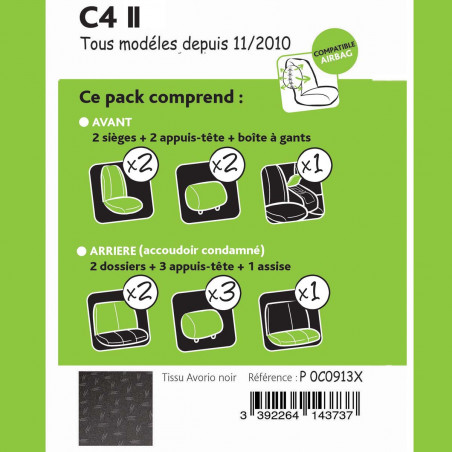 Housses de sièges sur-mesure CITROËN C4 II Berline
