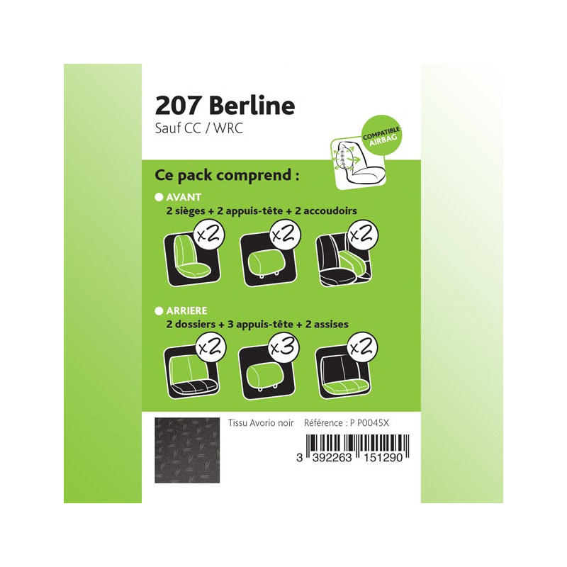 Housse sur-mesure Peugeot 207