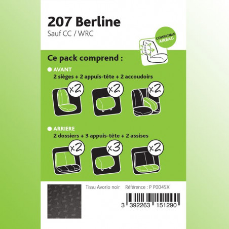 Housse sur-mesure Peugeot 207