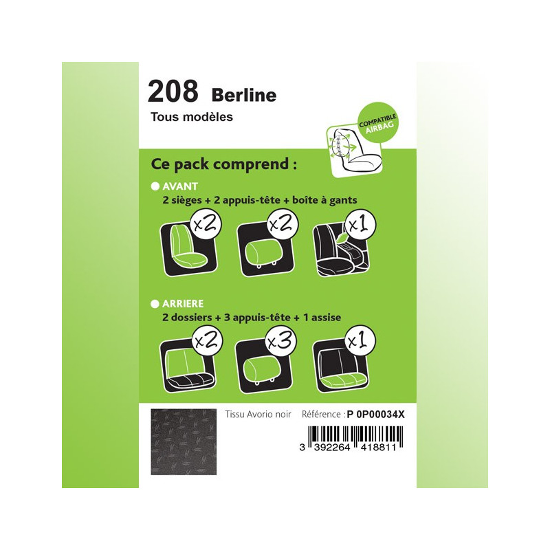 Housse sur-mesure Peugeot 208