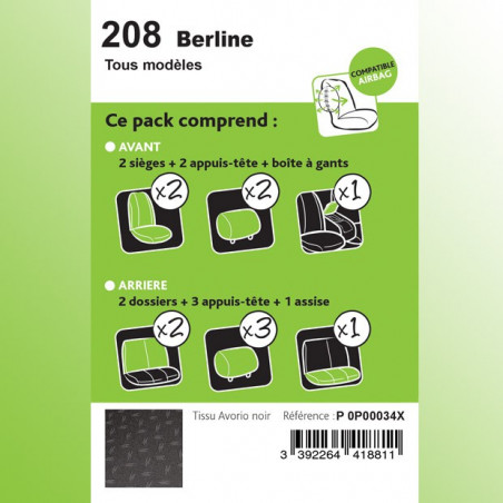 Housse sur-mesure Peugeot 208